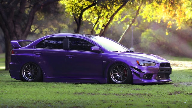 Mitsubishi Lancer Evolution Purple aesthetic