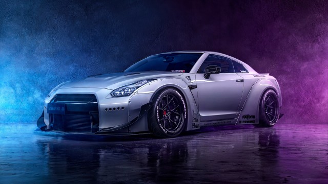 Neon Nissan GT-R Digital Art