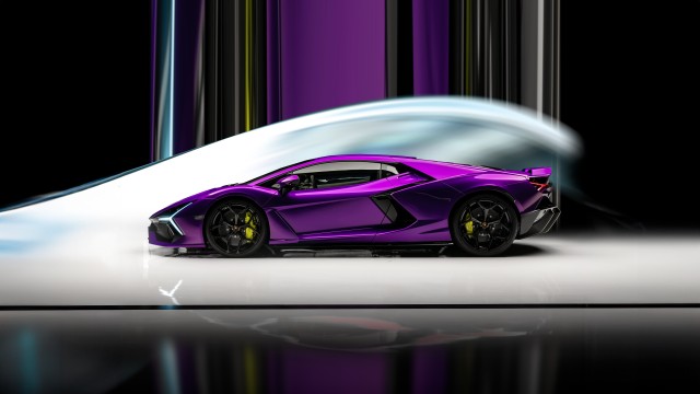 Purple Lamborghini Revuelto 5K