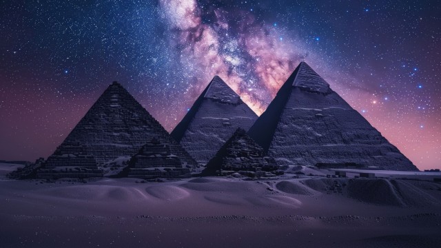 Egyptian Pyramids Milky Way