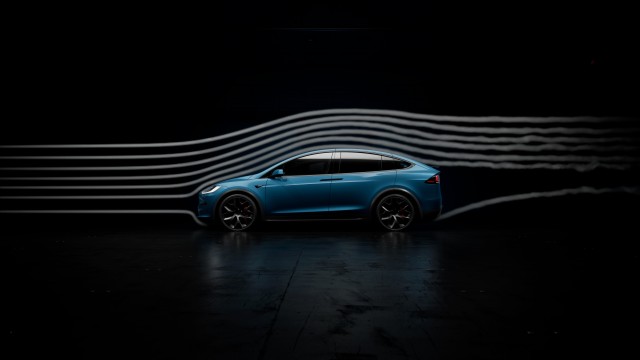 Tesla Model X Plaid Dark background