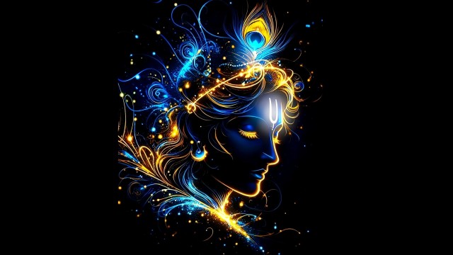 Lord Krishna Black background
