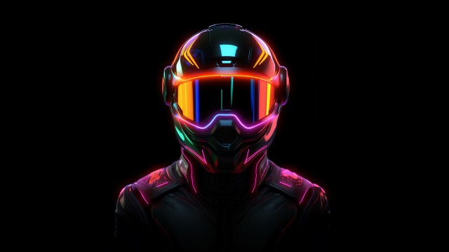 Neon Biker Helmet