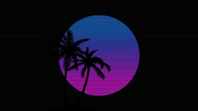 Palm trees RetroWave art