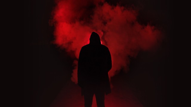 Person Silhouette Red Smoke