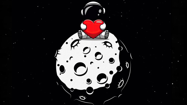 Red heart Astronaut