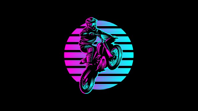 Motocross Motorcycle Neon art