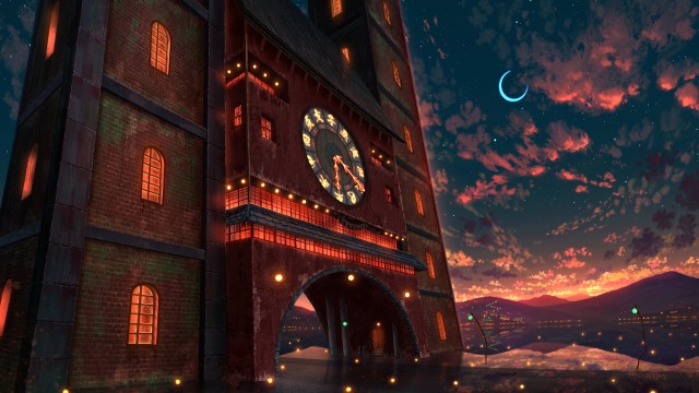 Clock tower Crescent Moon