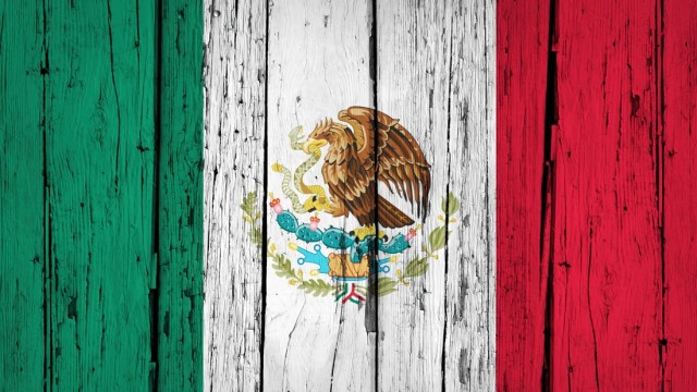 Flag of Mexico Wooden background