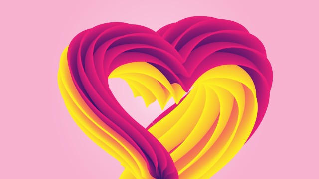 Love heart Pink background
