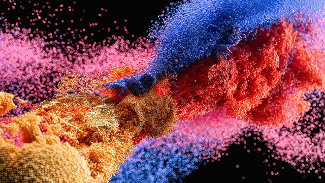Particle explosion Colorful