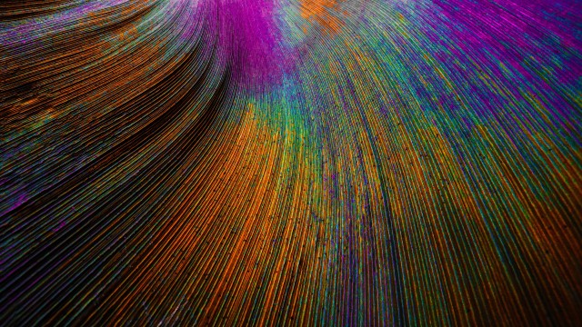 Peacock feather Curved lines