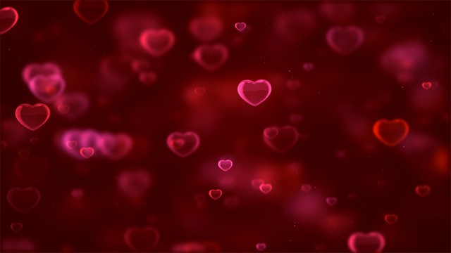 Red hearts Bokeh