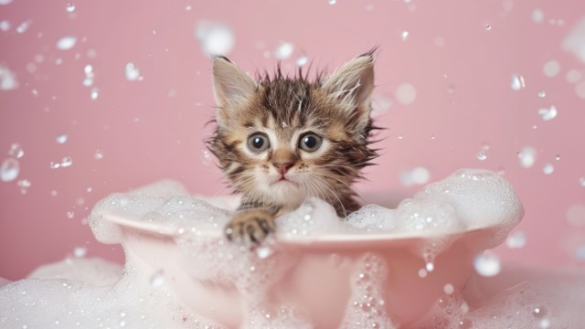 Cute Kitten Bath time
