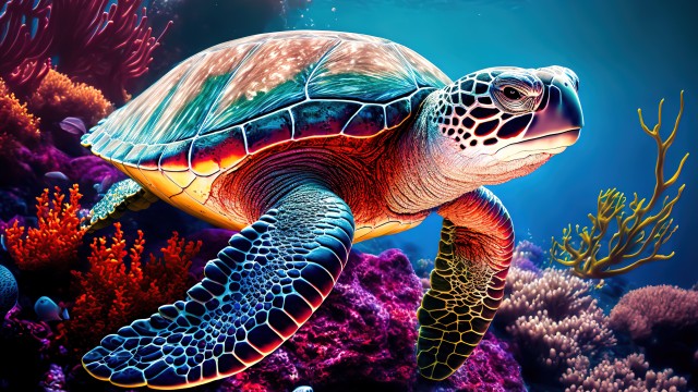 Sea Turtle AI art