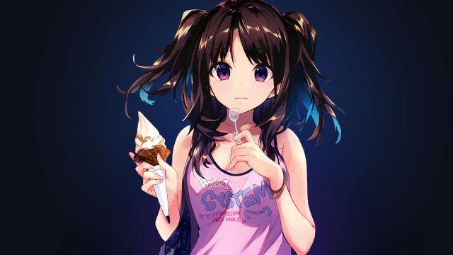 Anime girl Ice cream cone