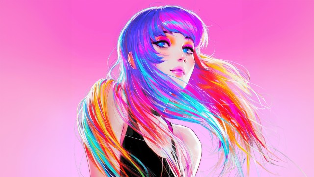 Beautiful girl Colorful art