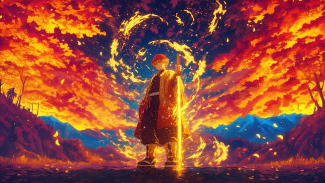 Zenitsu Agatsuma Fire effect