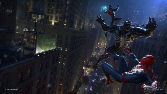 Venom, Miles Morales, Spider-Man Fight in Spider-Man 2 Game