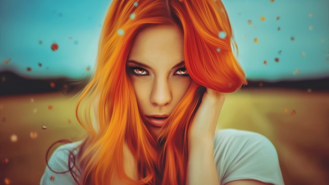 Teen girl Orange hair