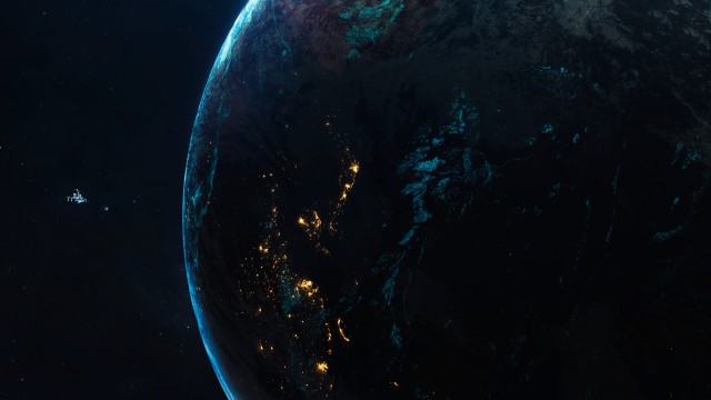 Earthlike Planet Spaceship