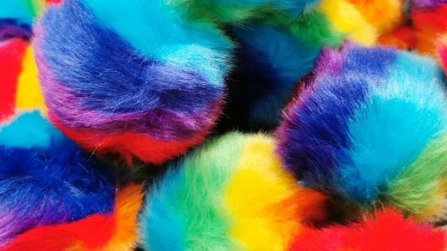 Faux Fur Pom Pom Balls Multicolor