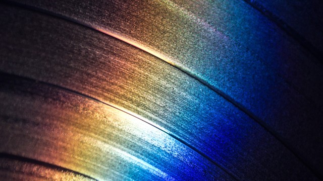 Light on record Closeup