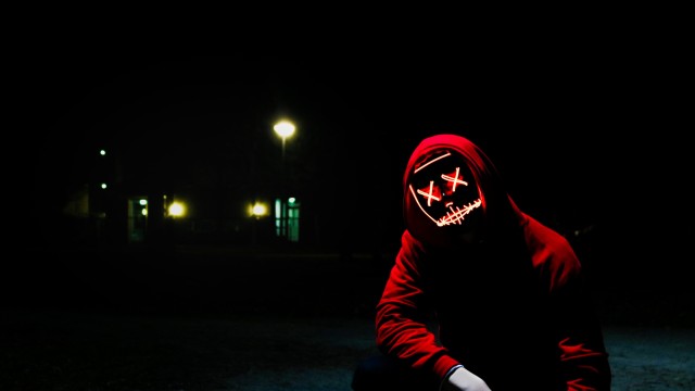 Man in LED mask Dope 5K