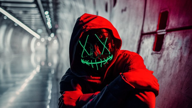 Neon Mask Red Hoodie