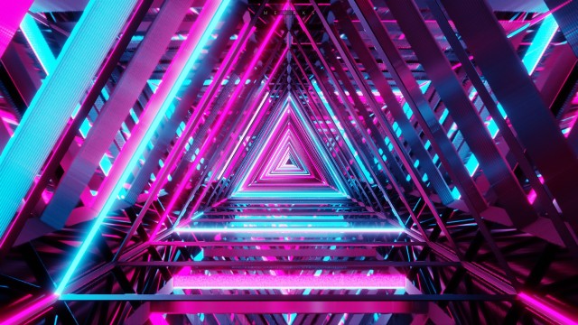 Neon Triangle Vanishing point