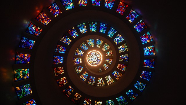 Spiral ceiling Stained glass