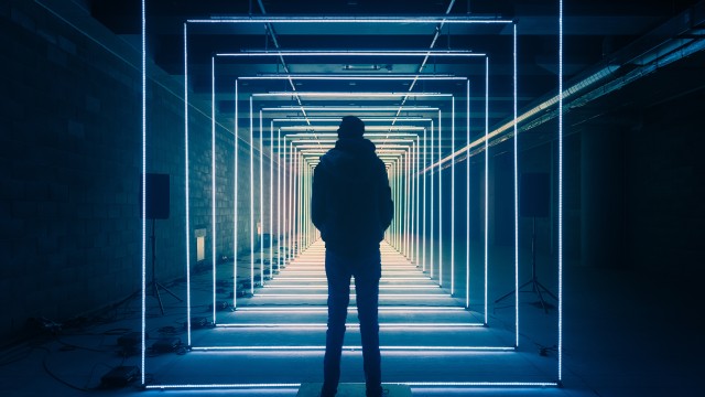 Vanishing point Blue Lights