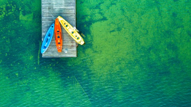 Wooden pier Aerial view