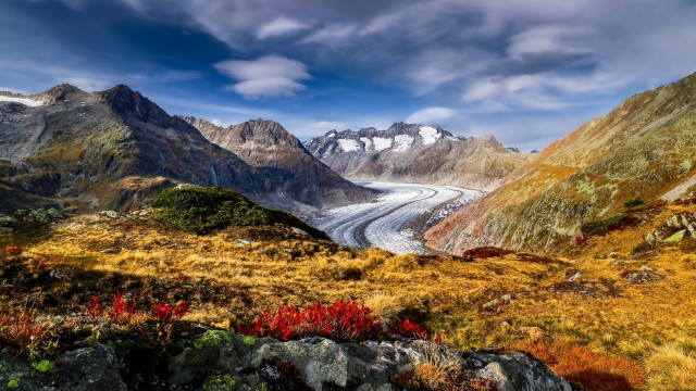 Aletsch Glacier Alps mountains
