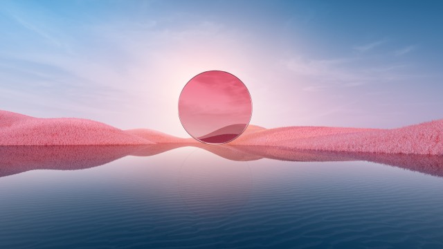 Desert Landscape Pink aesthetic Digital Art