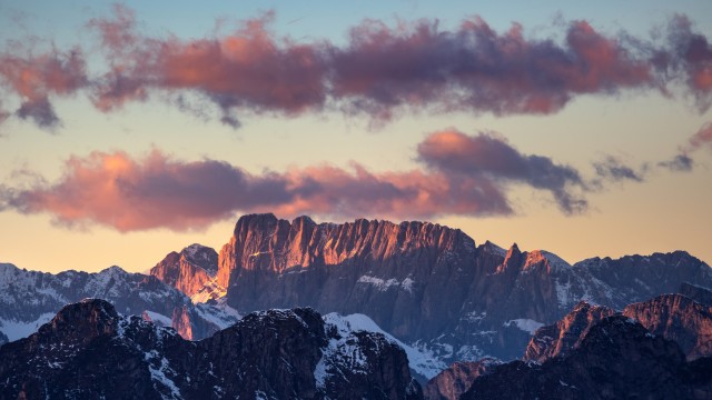 Dolomite mountains Sunset