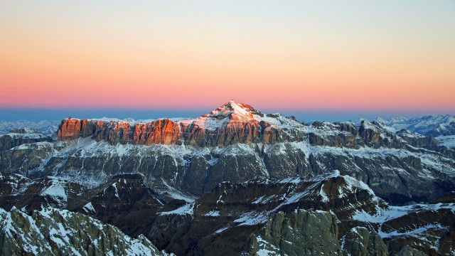 Glacier mountains Alpenglow