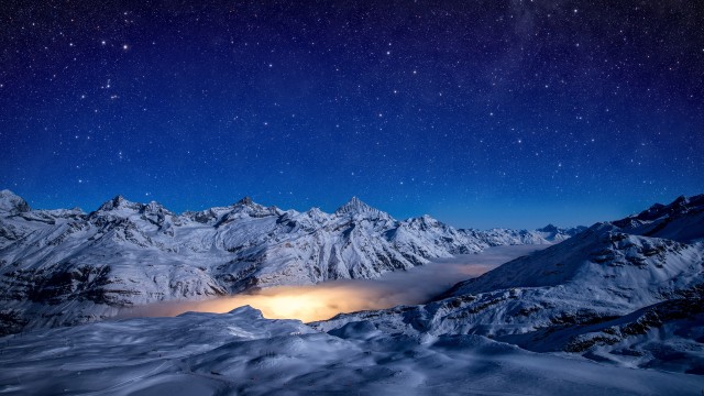 Gorner Glacier Starry sky