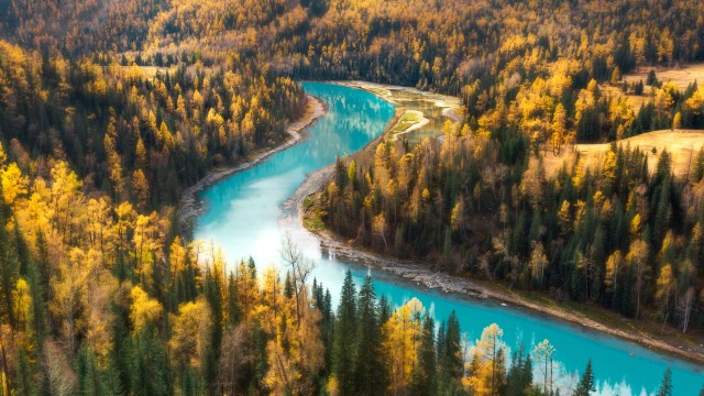 Kanas Lake Aerial view