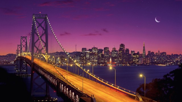 San Francisco-Oakland Bay Bridge Twilight