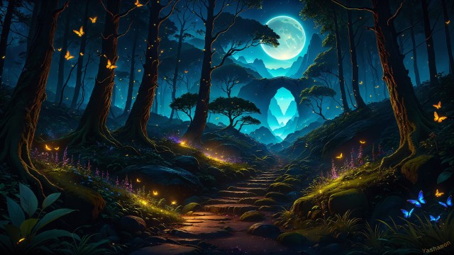 Magical forest Night