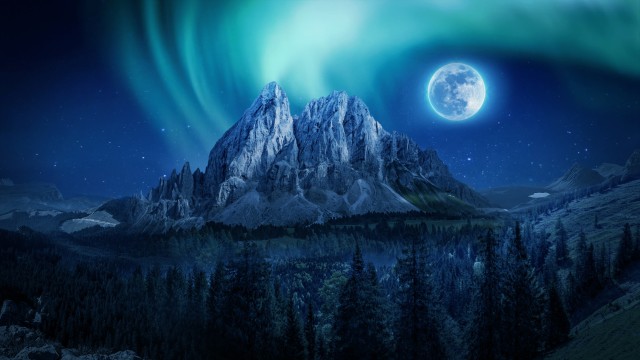 Moon Aurora Borealis