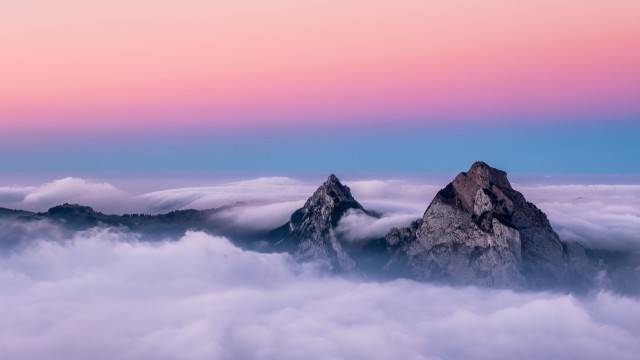 Mountain Peaks Above clouds