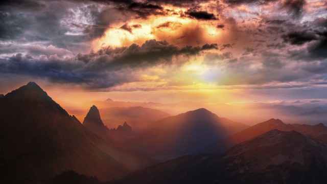 Mountain range Sunset