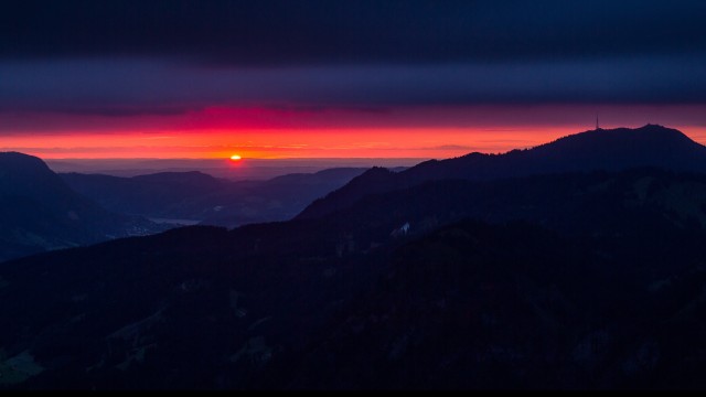 Mountain silhouette Sunset