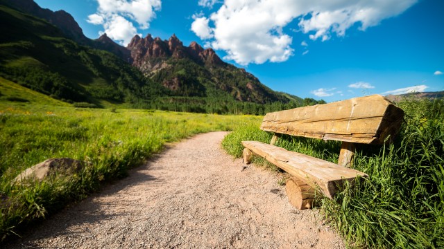 Park bench Maroon Bells
