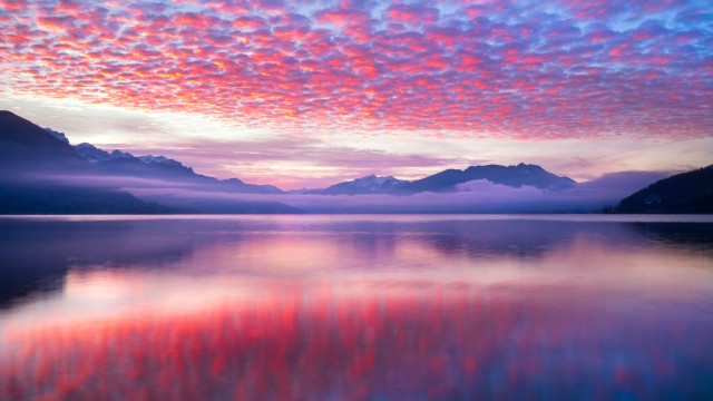 Pink clouds Reflection