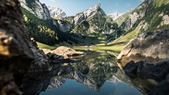 Seealpsee lake Alps mountains