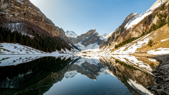 Seealpsee lake Swiss Alps