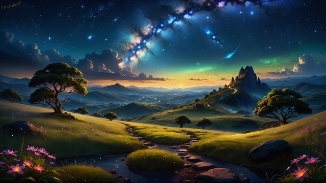 Starry sky Landscape